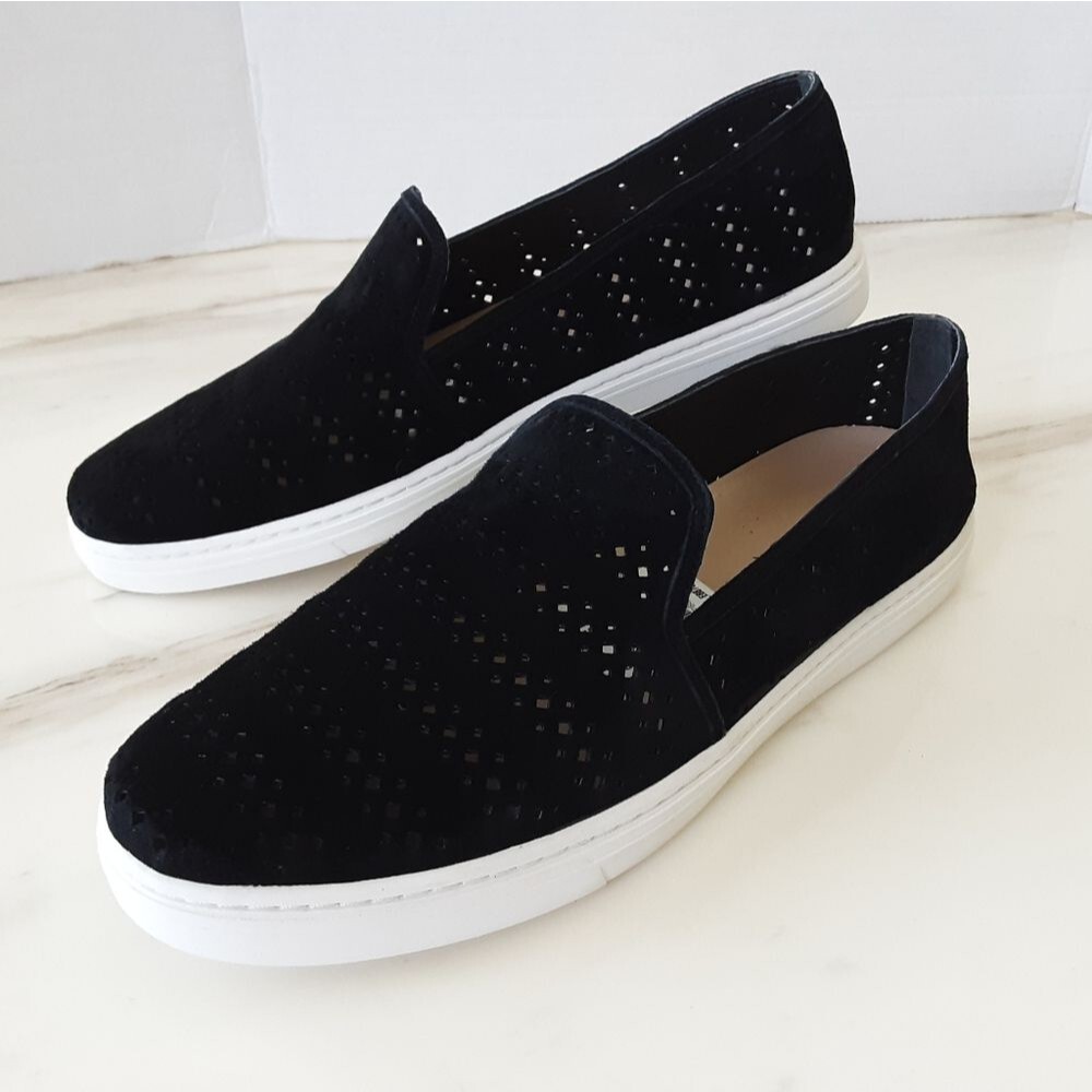 VIA SPIGA Rosena Perforated Suede Leather Slip-On Sneakers Sz 9.5 - NIB